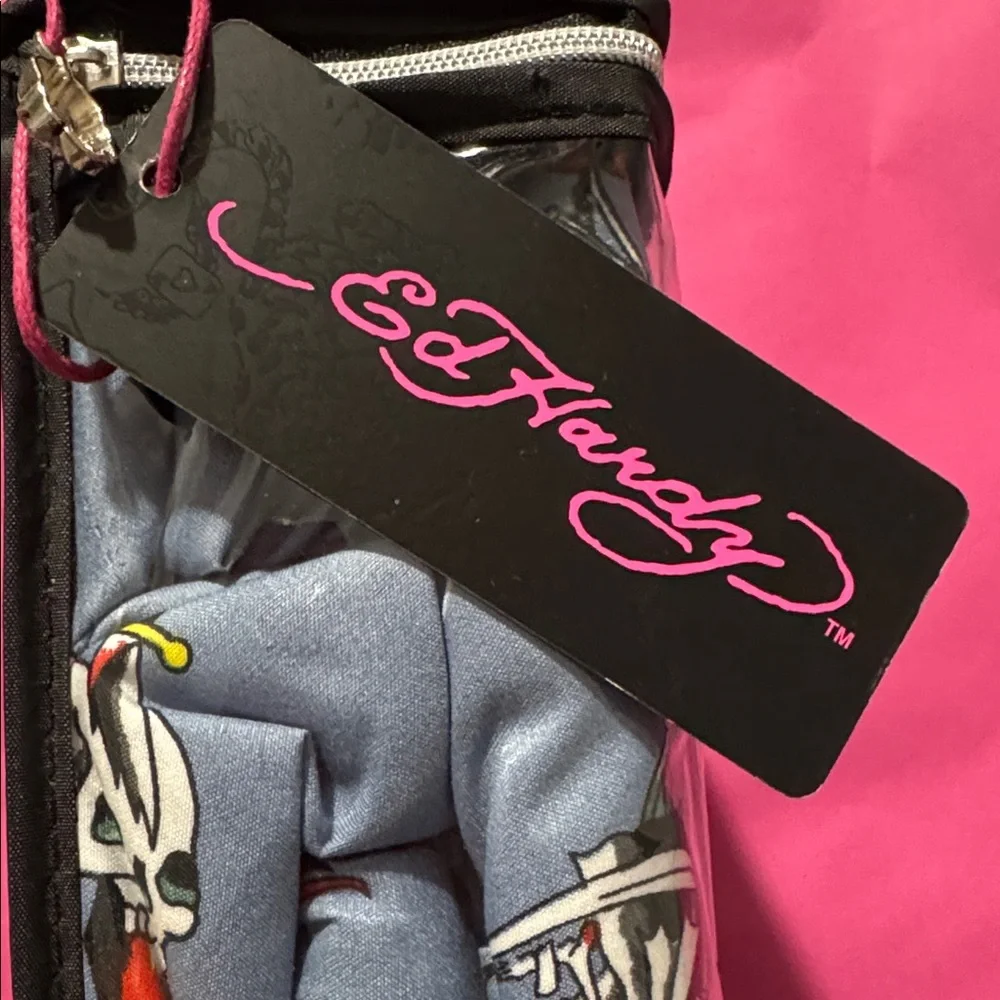 Ed Hardy Blue Queen Sheet Set with Tattoo Designs - Picture 8 of 10